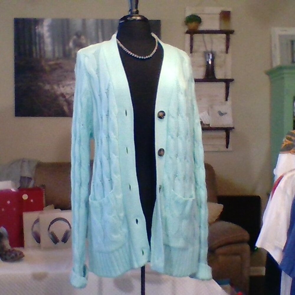 Zenana Teal Button Down Double Pocketed Turquoise